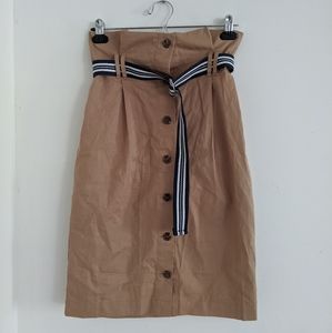 Tan Paperbag Skirt w/belt
